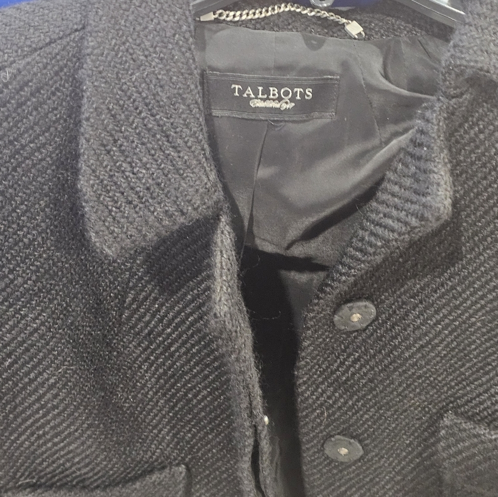 Talbots Black Wool Tweed Jacket - image 2